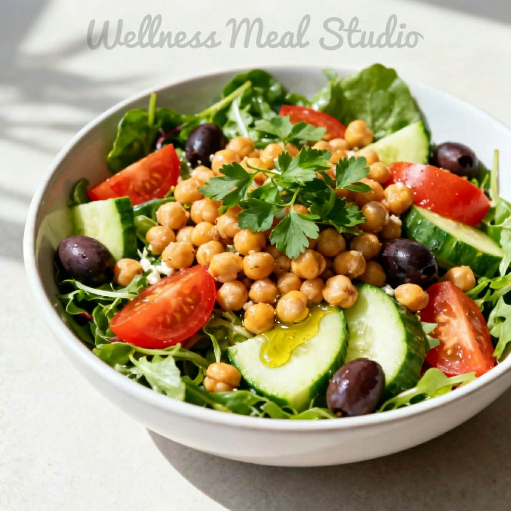 mediterranean chickpea & veggie bowl